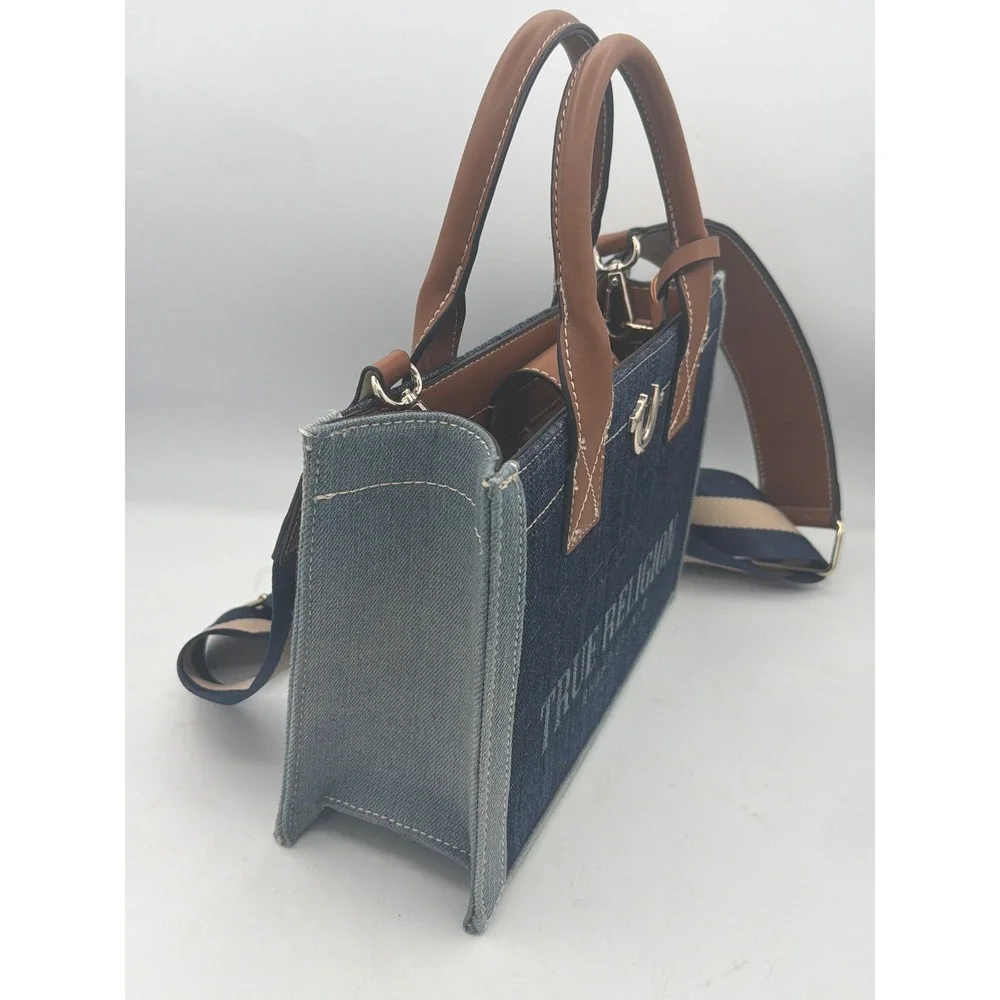 True Religion Modern Edge Denim Tote Bag NWOT